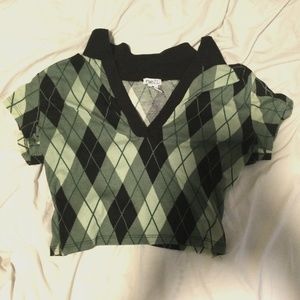 Plaid cropped shirt